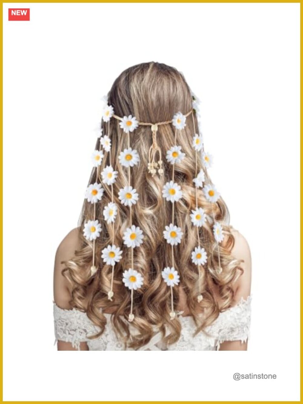 Handmade Sunflower Flower Crown Headband Boho Hippie Adjustable Hair Accessory